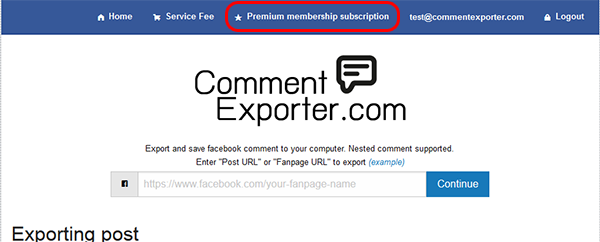 subscription for commentexporter.com